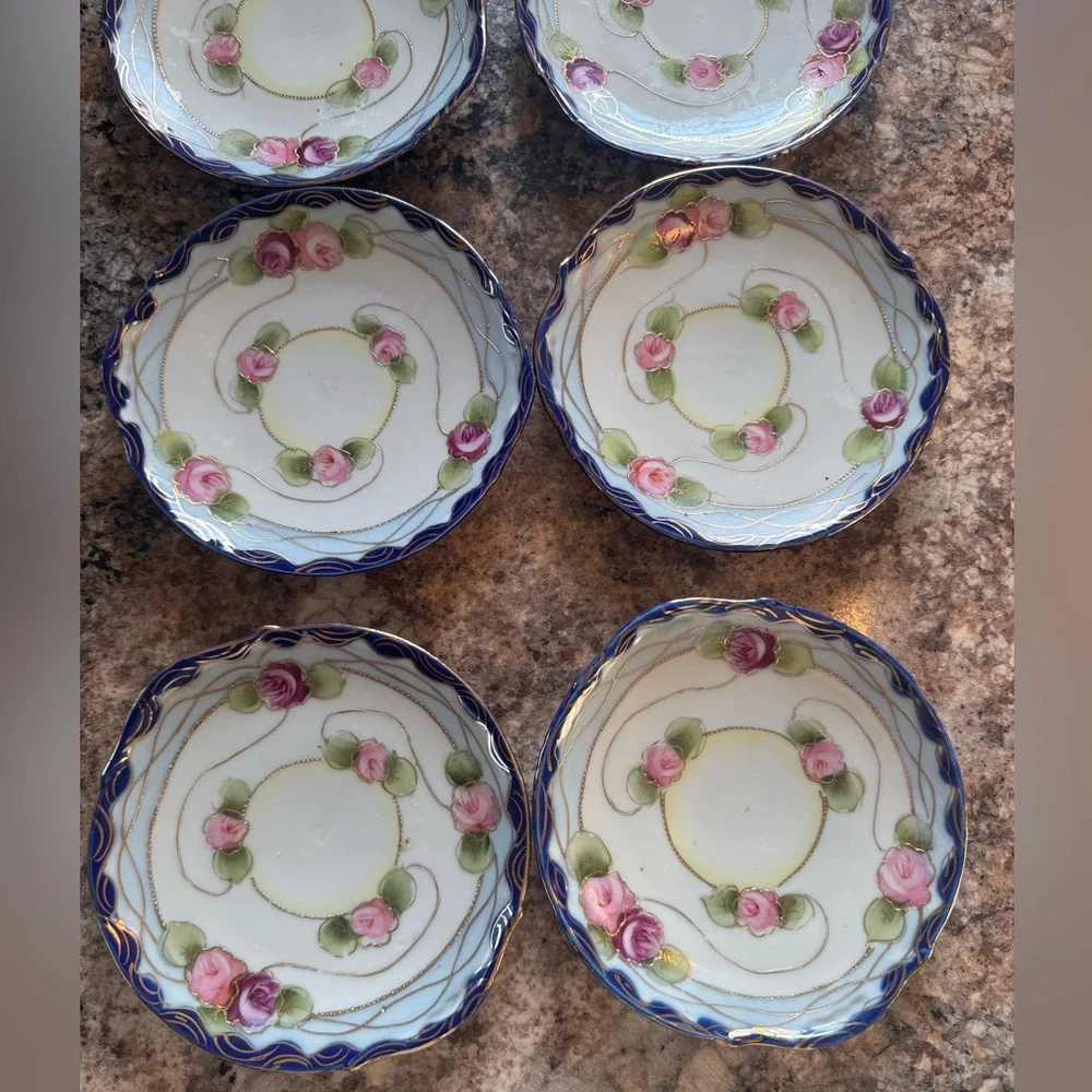 Vintage Hand-Painted Nippon Porcelain Dishes - Picture 3 of 10